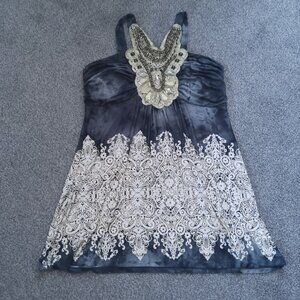 VENUS GRAY BLACK TIE DIE TANK TOP